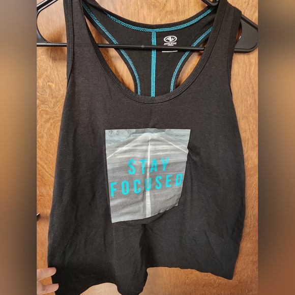 Athletic Works Black Tank Top with Blue Accents - Picture 1 of 3